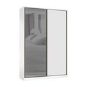 Ver imagem 1 de Guarda Roupa 2 Portas de Correr 3 Gavetas 159cm com Vidro Reflecta Prata Prime Luciane Móveis
