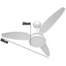 Ventilador de Teto Wind Light Silent Luminária Plafon LED 18W Redondo Ponente - Kit 3 Unidades - 127V - 3