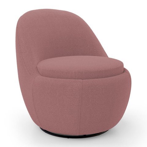 Poltrona Orgânica Living Memphis Base Giratória Bouclê Rosé - Desk Design