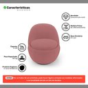 Ver imagem 3 de Poltrona Orgânica Living Memphis Base Giratória Bouclê Rosé - Desk Design