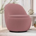 Ver imagem 2 de Poltrona Orgânica Living Memphis Base Giratória Bouclê Rosé - Desk Design