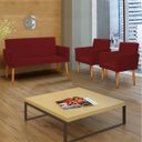 Ver imagem 1 de Kit Namoradeira Decorativa Para Sala Nina + 2 Poltronas Para Recepção Manicure Suede