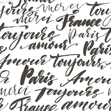 Papel de Parede Adesivo Lettering Paris 112301458 0,58x3,00M - 1