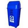 Lixeira coleta seletiva azul grande cesto lixo 50 litros tampa basculante container casa empresa - 1