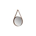 Ver imagem 1 de Espelho Decorativo Redondo 50 Cm com Alça Bari Castanho