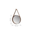 Ver imagem 2 de Espelho Decorativo Redondo 50 Cm com Alça Bari Castanho