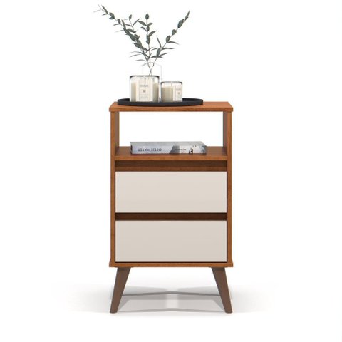 Mesa de Cabeceira Retro Roma: Freijo/off White
