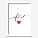 Ver imagem 1 de Quadro Decorativo Fé Coração Branco 33cmx24cm Los Quadros