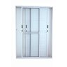 Porta Balcão Correr 3F 150 x 210 Dupla Abertura Aluan - Aluminio Branco - 1