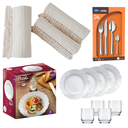 Ver imagem 1 de Talher Inox-pratos-copos-jogos Americano-caminho Mesa Beige