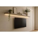 Ver imagem 1 de Prateleira Sala Decorativa Flutuante LED 220x18 Gris - Linea Brasil