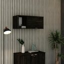 Ver imagem 2 de Armário Aéreo com Nicho e Porta Basculante 35x80x35cm Wlnp80 Carvalho Dark - Branco