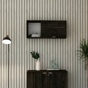 Ver imagem 4 de Armário Aéreo com Nicho e Porta Basculante 35x80x35cm Wlnp80 Carvalho Dark - Branco