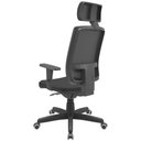 Ver imagem 5 de Cadeira Presidente Brizza Tela Apoio de Cabeça Ergonômica Back System Autocompensador 3D Preta