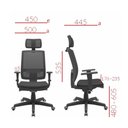 Ver imagem 6 de Cadeira Presidente Brizza Tela Apoio de Cabeça Ergonômica Back System Autocompensador 3D Preta