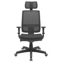 Ver imagem 7 de Cadeira Presidente Brizza Tela Apoio de Cabeça Ergonômica Back System Autocompensador 3D Preta