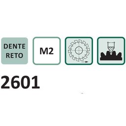 Fresa Módulo - M 3,5 Nº 7 - para 55 a 134 Dentes - Perfil Constante, Dente Reto, Din 3972- Aço - 2