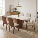 Ver imagem 2 de Mesa de Jantar Leo H02 6 Lugares Vidro 160cm Off White D'Rossi