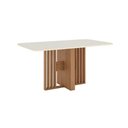 Ver imagem 4 de Mesa de Jantar Leo H02 6 Lugares Vidro 160cm Off White D'Rossi
