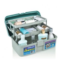 Maleta para ferramentas remedios pesca primeiros socorros multiuso com 2 bandeja caixa organizador c - 1