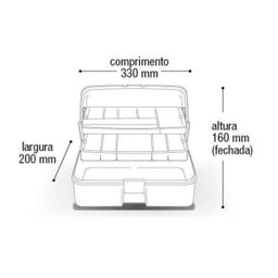 Maleta para ferramentas remedios pesca primeiros socorros multiuso com 2 bandeja caixa organizador c - 3