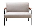 Ver imagem 5 de Kit Namoradeira + 2 Poltronas Jade Braços Metal Decoração Recepção Sala - Veludo Capuccino