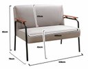 Ver imagem 3 de Kit Namoradeira + 2 Poltronas Jade Braços Metal Decoração Recepção Sala - Veludo Capuccino