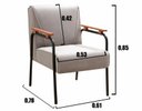 Ver imagem 4 de Kit Namoradeira + 2 Poltronas Jade Braços Metal Decoração Recepção Sala - Veludo Capuccino