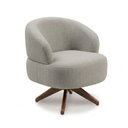 Ver imagem 1 de Poltrona Decorativa Chair Linho Aveia Lumine Premium Giratória Sala Dekorien