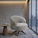 Ver imagem 2 de Poltrona Decorativa Chair Linho Aveia Lumine Premium Giratória Sala Dekorien