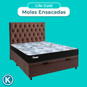 Ver imagem 4 de Cama Box Bau + Colchão Casal Molas Ensacadas Life Gold Paropas + Cabeceira Estofada