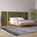 Ver imagem 1 de Cabeceira Estofada Cama Casal 3,0m Dalla Costa 100% Mdf Cor:freijó com Verde