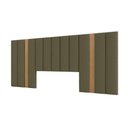 Ver imagem 2 de Cabeceira Estofada Cama Casal 3,0m Dalla Costa 100% Mdf Cor:freijó com Verde