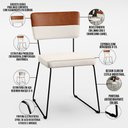 Ver imagem 6 de Mesa Capri 160 Cm Off White com 6 Cadeiras Allana B05 Faixa Couríssimo Camel Linho Cru - Lyam