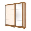 Ver imagem 3 de Guarda-roupa Casal 200cm com Espelho 2 Portas Deslizantes Briz B352 - Nature/off White