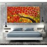 Quadro Pintura Tela Arvores e Flores Modernas Em Altos Relevos 2076: 60cm (A) x 120cm (L) - 5