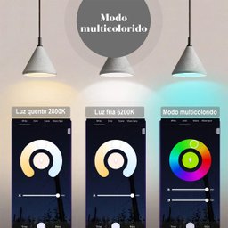 Lampada Smart Led Inteligente App Celular Wifi 10w Rgb Ajustavel Iluminaçao Dimerizaçao Decoraçao Ca - 5