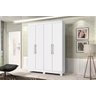 Guarda Roupa Solteiro 4 Portas 4 Gavetas Malibu Branco - J&A Móveis - 1