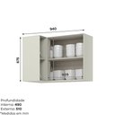 Ver imagem 4 de Aéreo Canto Reto 1 Porta com Nicho Decorativo 100% MDF Fineze Henn
