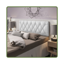 Ver imagem 1 de Cabeceira de Cama Queen Estofada Capitone Pari 1,60 X 55 Branco Corino