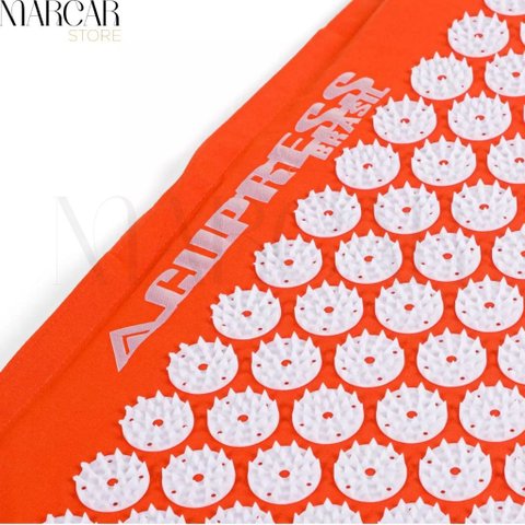 Kit de Relaxamento em Casa: Tapete e Travesseiro Acupress Brasil "laranja"