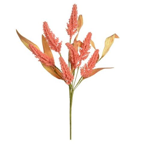 Galho Astilbe X7 Flores Laranja 41cm Decorativo