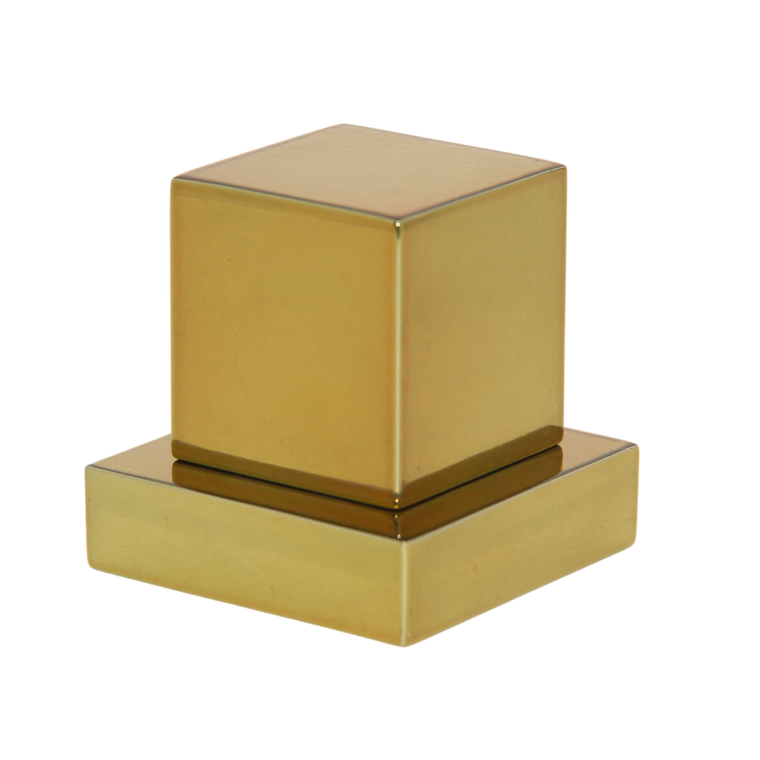 Kit 05 Acabamentos Registro Volante Quadrado Metal Dourado - 3