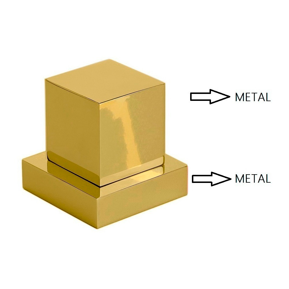 Kit 05 Acabamentos Registro Volante Quadrado Metal Dourado - 8