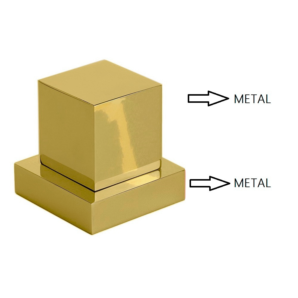 Kit 05 Acabamentos Registro Volante Quadrado Metal Dourado - 7
