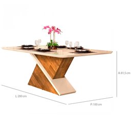 Conjunto Mesa Dj Zafira 2,00x1,00 08 Cadeira Jade 22314.1967016 - 4