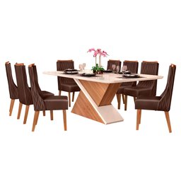 Conjunto Mesa Dj Zafira 2,00x1,00 08 Cadeira Jade 22314.1967016 - 2