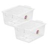 Kit 2 Caixa Organizadora Com Trava 7,5 L Cristal Ordene - 1