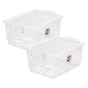 Ver imagem 1 de Kit 2 Caixa Organizadora Com Trava 7,5 L Cristal Ordene