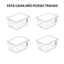 Ver imagem 1 de Kit 4 Caixa Organizadora Sem Trava 7,5 L Cristal Ordene